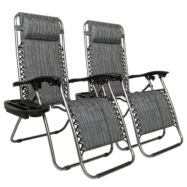 Zero Gravity Chair with Pillow and Cup Holder (2-Pack) product image