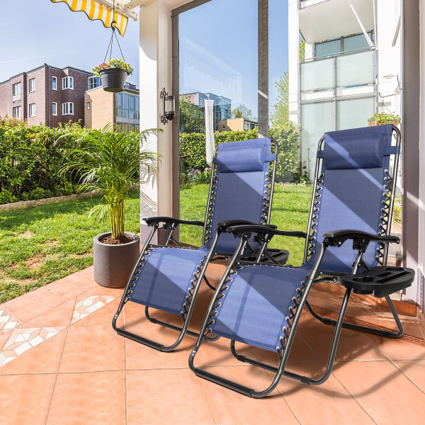 Zero Gravity Chair with Pillow and Cup Holder (2-Pack) product image