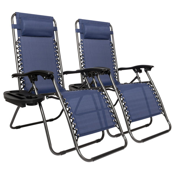 Zero Gravity Chair with Pillow and Cup Holder (2-Pack) product image