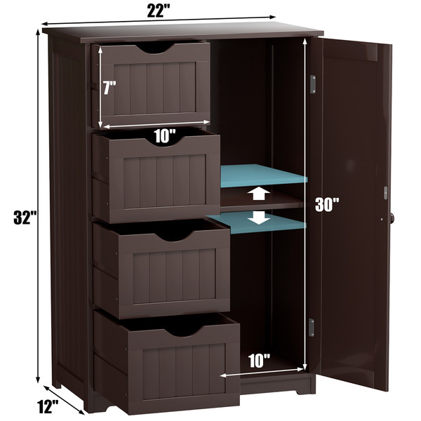 4-Drawer Standing Bathroom Storage Cabinet product image