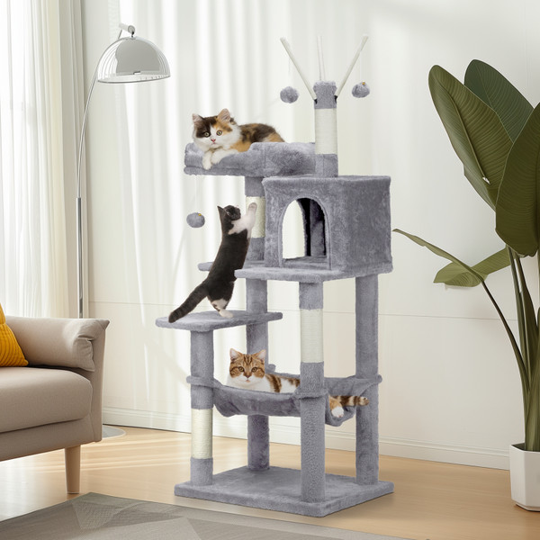 57" Cat Tree Tower with Padded Platform Bed and Sisal Scratching Posts product image