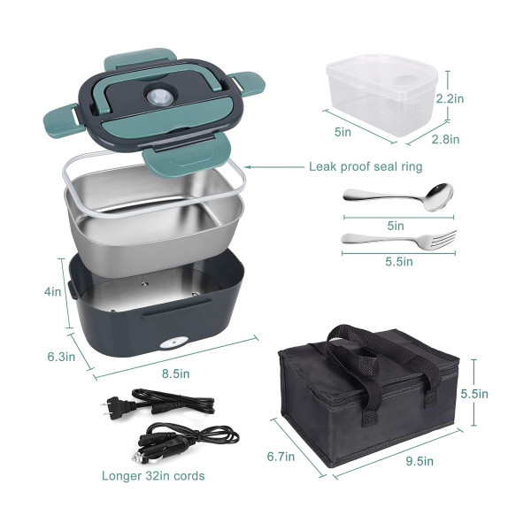 Electric Dual Function Heating Lunchbox with Leak-Proof Seal Ring product image