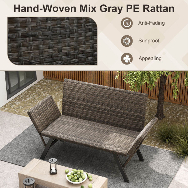 Convertible Bench for 2 with Adjustable Armrests and Footpads product image