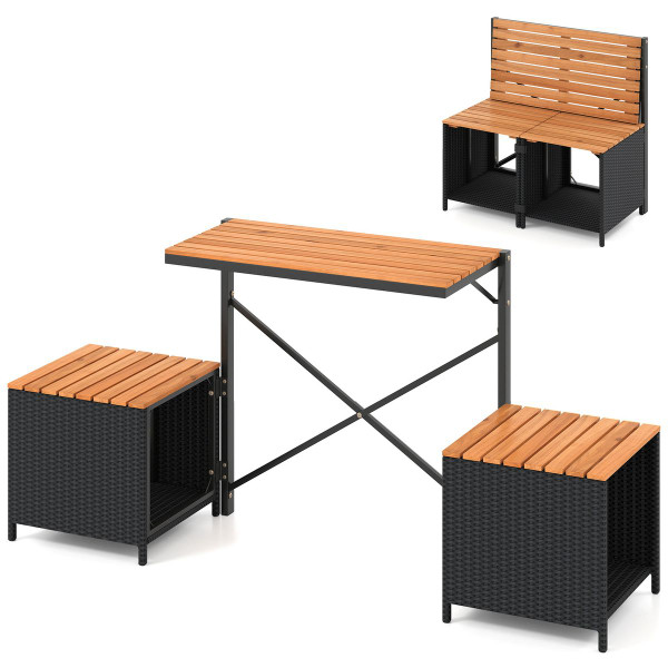 2-in-1 Outdoor Convertible Bench with Built-in Storage Space product image
