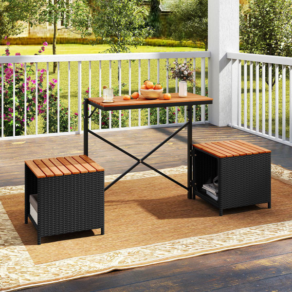 2-in-1 Outdoor Convertible Bench with Built-in Storage Space product image