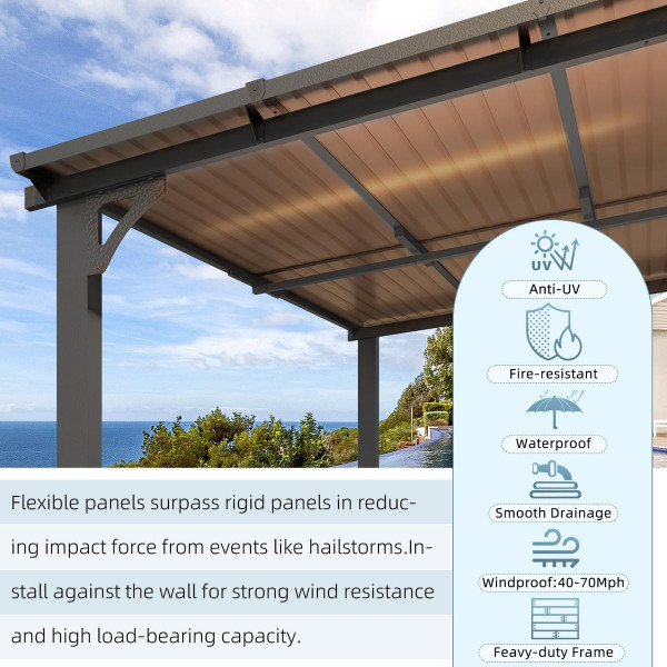 Wall-Mounted Hard Top Lean-To Gazebo  product image