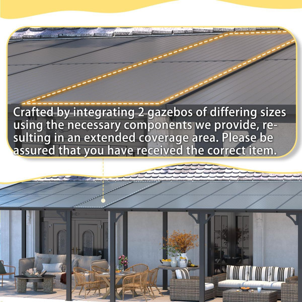 Wall-Mounted Hard Top Lean-To Gazebo  product image