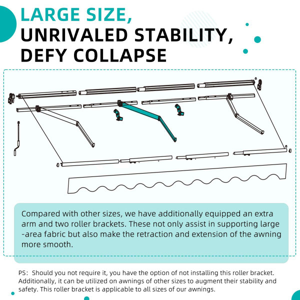 20'×10' Manual Retractable Awning  product image