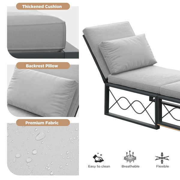 Outdoor Convertible Chaise Lounge Chair product image