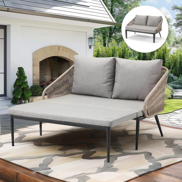 Outdoor Convertible Double Chaise Lounge Chair product image