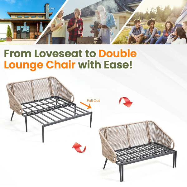 Outdoor Convertible Double Chaise Lounge Chair product image