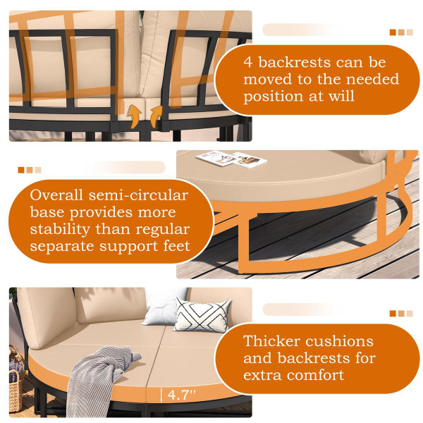 74" Wide Daybed Patio Furniture Set product image