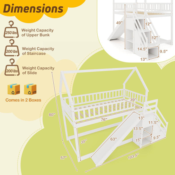Twin-Over-Twin Bunk Bed with Staircase and Storage  product image