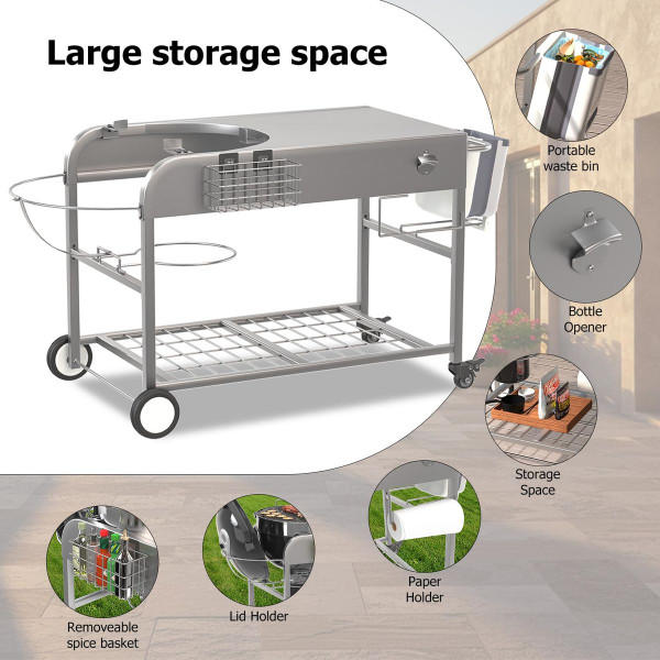 Outdoor Grill Table with Wheels product image