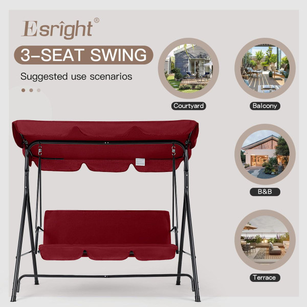 3-Seat Glider Outdoor Patio Swing with Canopy product image