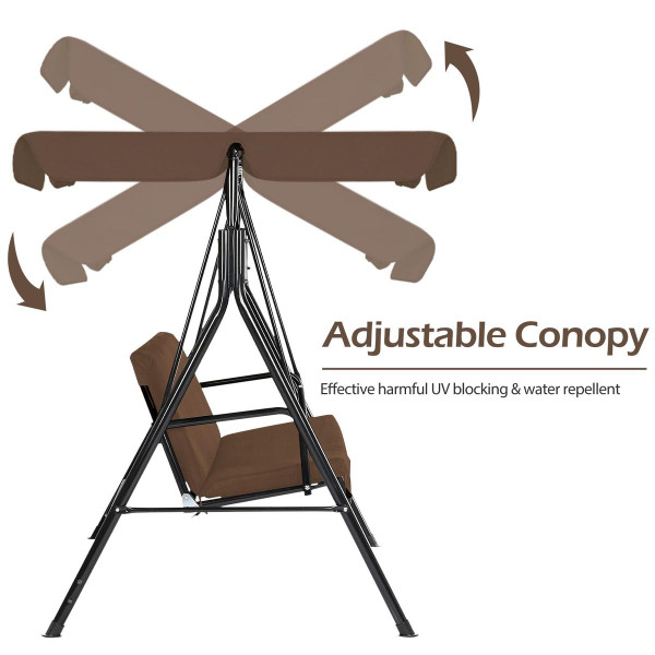 3-Seat Glider Outdoor Patio Swing with Canopy product image