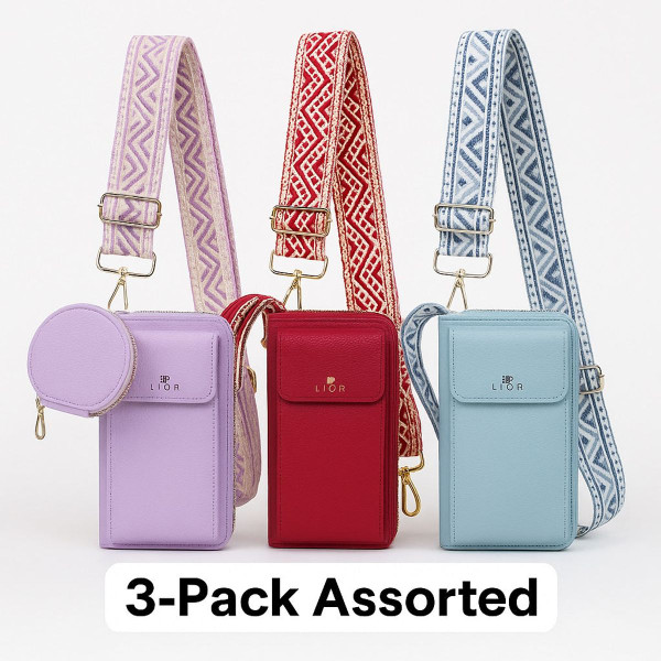 Lior™ 2-Piece Crossbody Bag/Phone Case (3-Pack) product image
