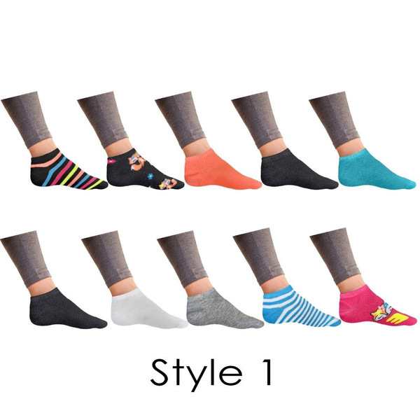 Women’s Breathable Colorful Fun No-Show Ankle Socks (20- or 40-Pairs) product image