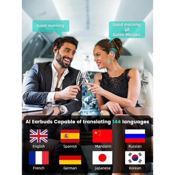 Translation Earbuds Real Time, AI Translator Earbuds Support 144 Languages, Language Translator Earbuds for Android iOS, for Travel Business (Skin Color) product image