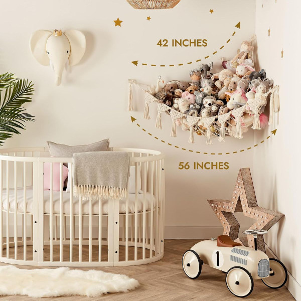 Macrame Stuffed Animal Corner Hammock  product image