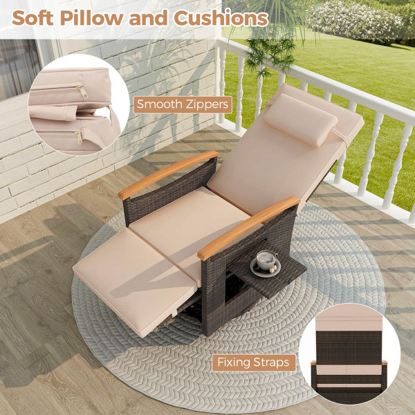 Outdoor 360° Swivel Rattan Recliner Chair product image