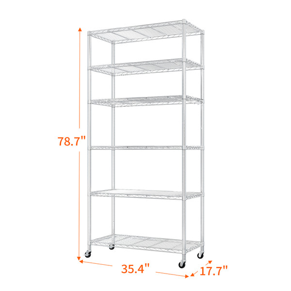Wire Shelving Unit with Wheels and Metal Shelves product image