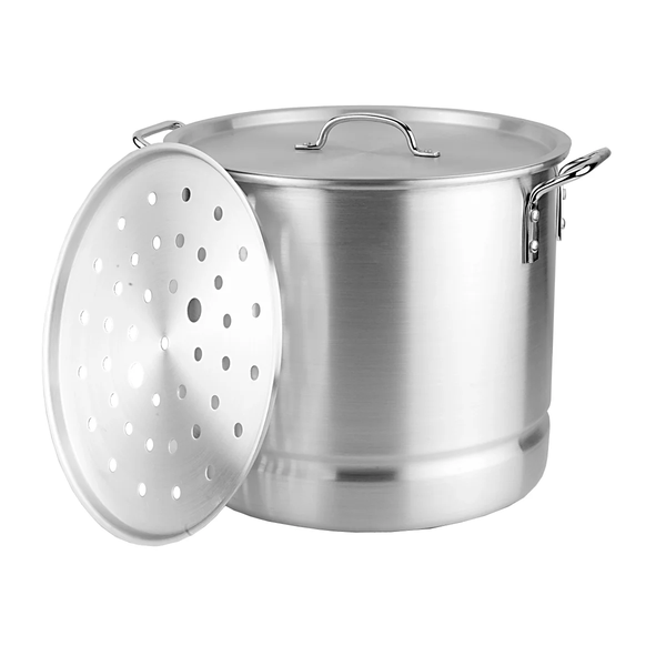 6-Piece Aluminum Stock Pot Set with Lid and Steamer Insert product image
