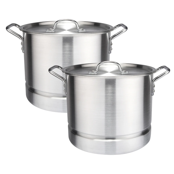 6-Piece Aluminum Stock Pot Set with Lid and Steamer Insert product image