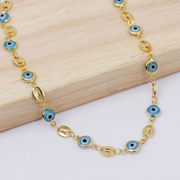 Gold Mariner Evil Eye Crystal Ankle Bracelet product image