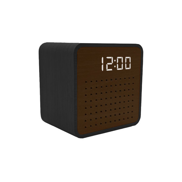 Retro Mini Wooden Bluetooth Speaker with Alarm Clock and Sound Activation product image
