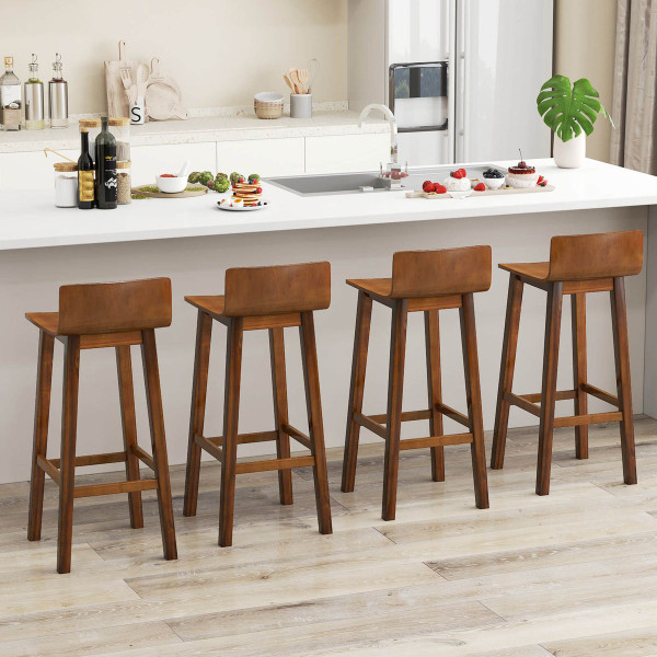 29" Mid Century Wood Bar Stools (Set of 2 or 4) product image