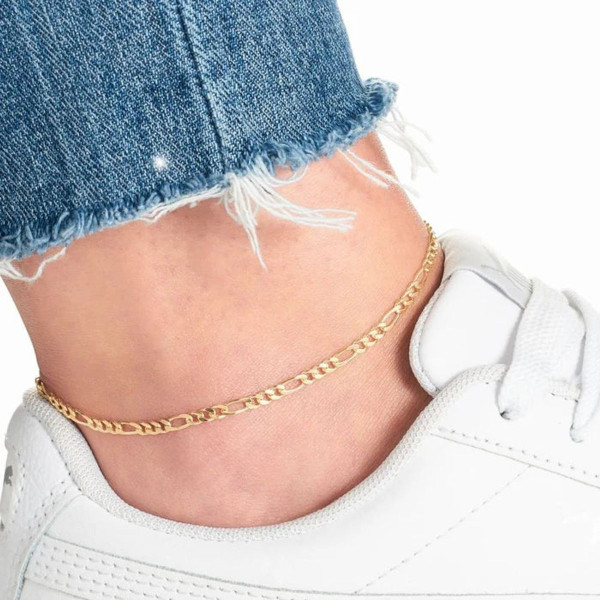 18K Gold Plated Figaro Anklet product image