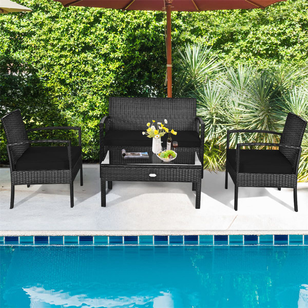 Rattan Cushioned Patio Furniture Set product image