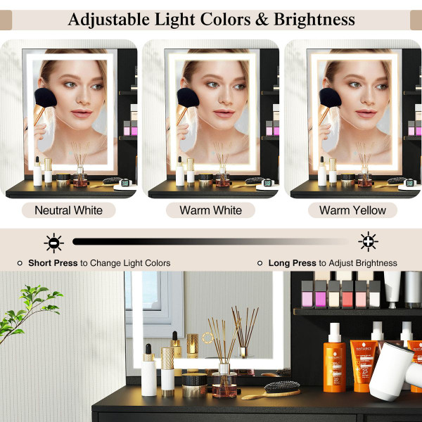 Vanity Mirror Desk Set with Built-in Charging Station product image
