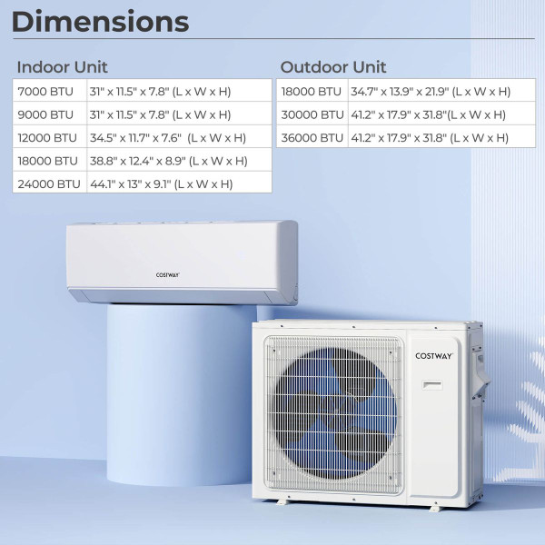 18K BTU 2 Zone Mini Split Air Conditioner product image