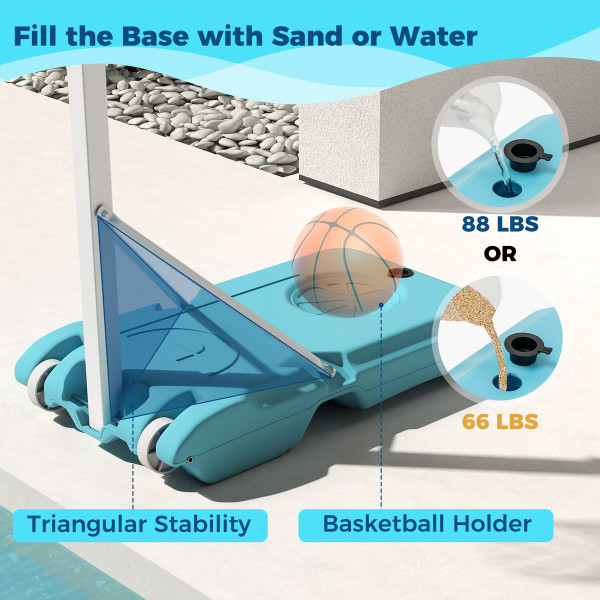 Adjustable Pool Basketball Hoop with Fillable Base product image