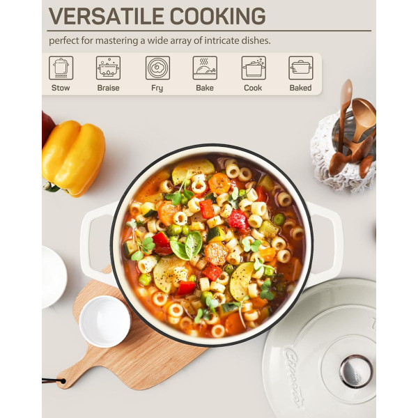 6 QT Enameled Dutch Oven Pot with Lid product image