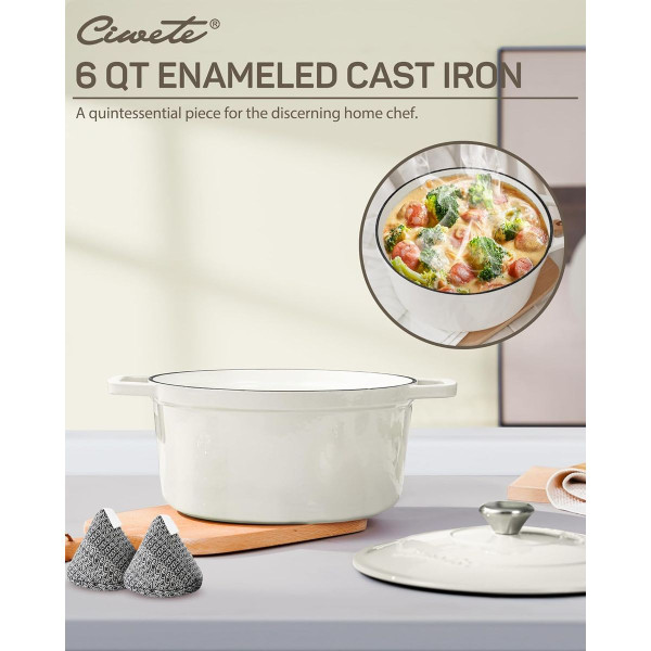 6 QT Enameled Dutch Oven Pot with Lid product image