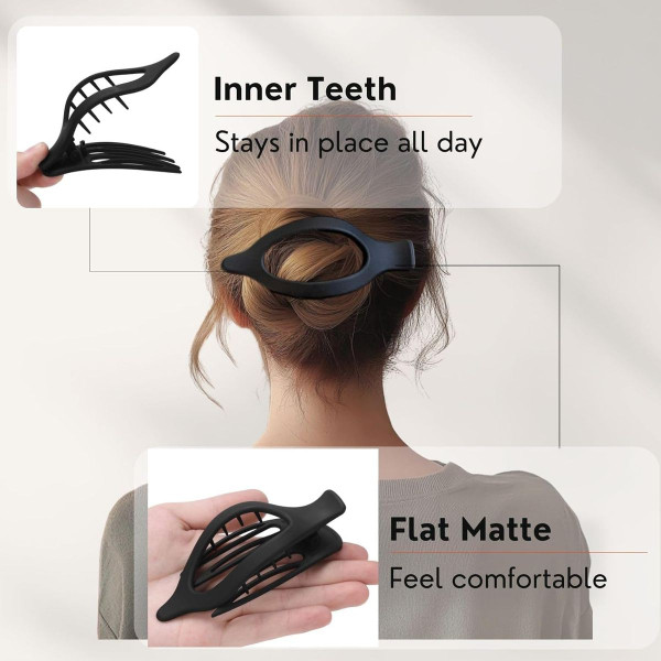 Large Flat French Hair Clips (8-Pack) product image
