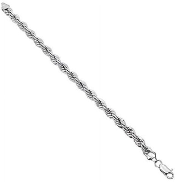 Sterling Silver Plated White Unisex Rope Anklet 10'' product image