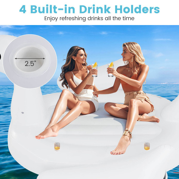 Inflatable Swan Pool Float with Cup Holder and Electric Pump product image