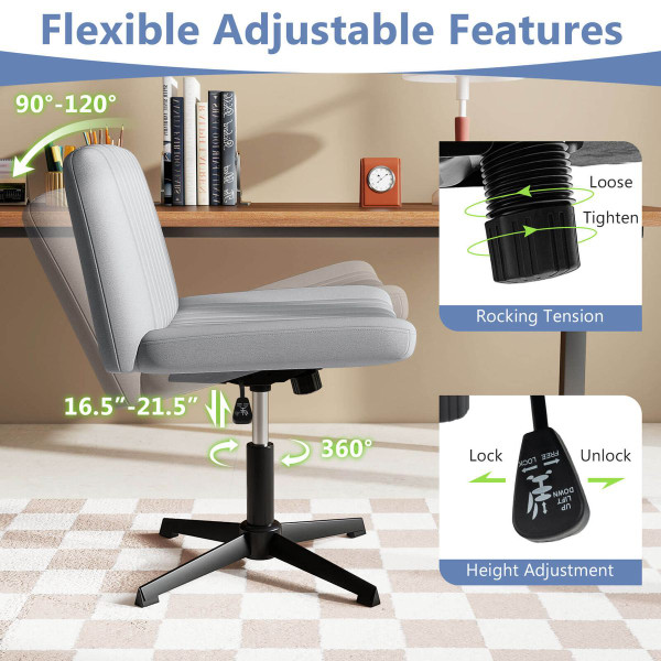 Cross Leg Desk Chair with Soft Cushion and Adjustable Height product image