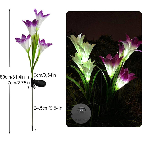 Solar Powered Garden Flowers with Lights (4-Pack) product image