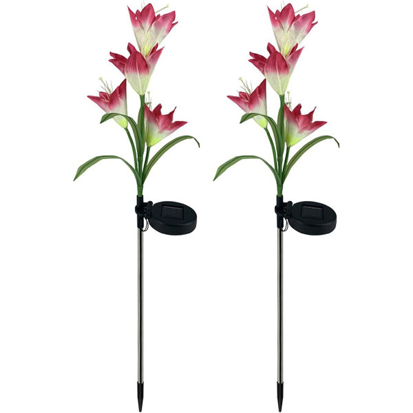 Solar Powered Garden Flowers with Lights (4-Pack) product image