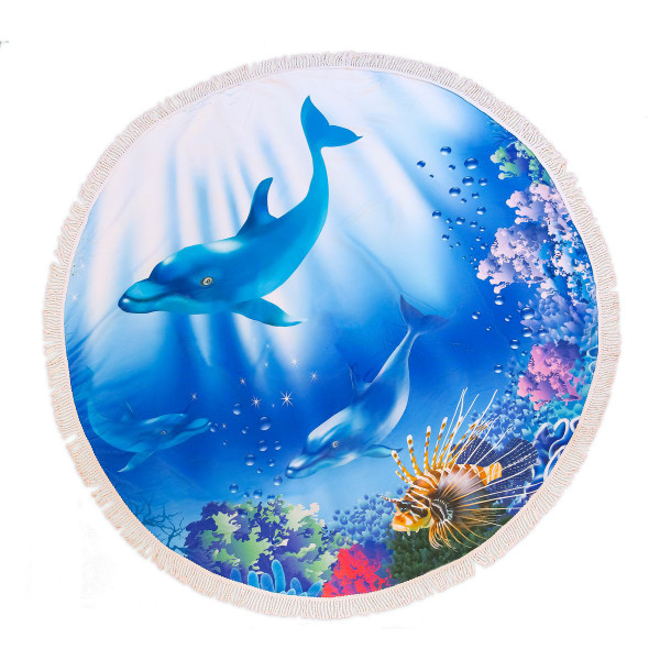 Round 61" Diameter Fringed Beach Towels product image