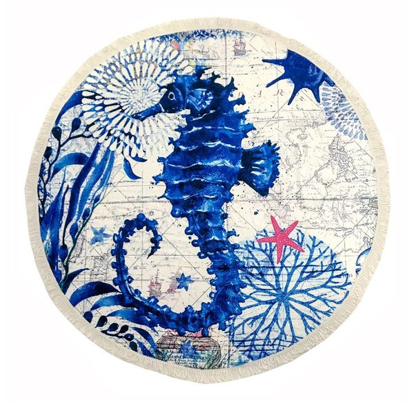 Round 61" Diameter Fringed Beach Towels product image