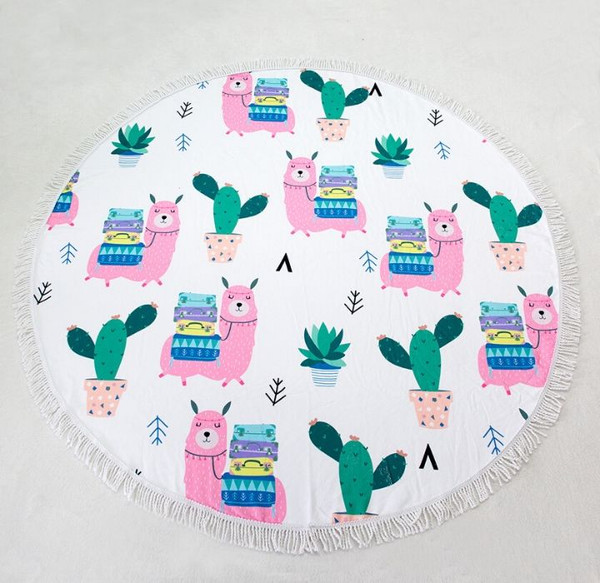 Round 61" Diameter Fringed Beach Towels product image