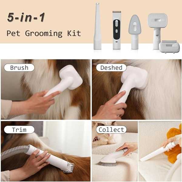 Whall Pet Vacuum with 3 Mode Suction and 5-in-1 Grooming Kit product image