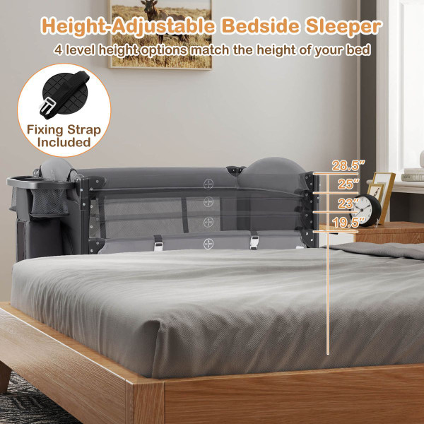 Portable Crib with 4-Side Visible Mesh and Changing Table product image