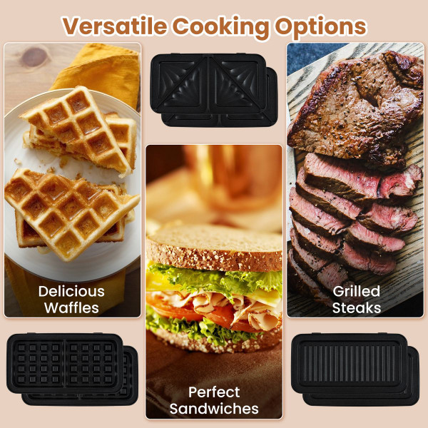 3-in-1 Electric Waffle Iron, Sandwich Press, Grill  Set product image